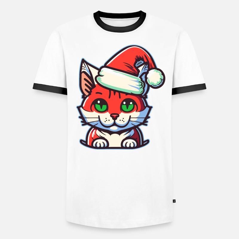 Wunderschönes Weihnachtskatzendesign, ein ausgezeichneter Weihnachtsmann Männer Kontrast-T-Shirt