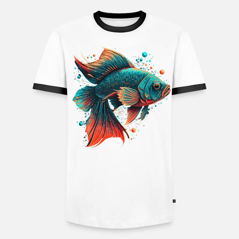 Red Blue Fish Men's Ringer Shirt