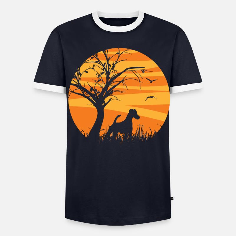 Fox Terrier lisse Fox Terrier Sunrise T-shirt contrasté Homme