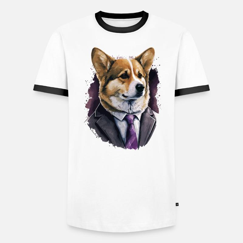 Fasionable élégant Corgi T-shirt contrasté Homme