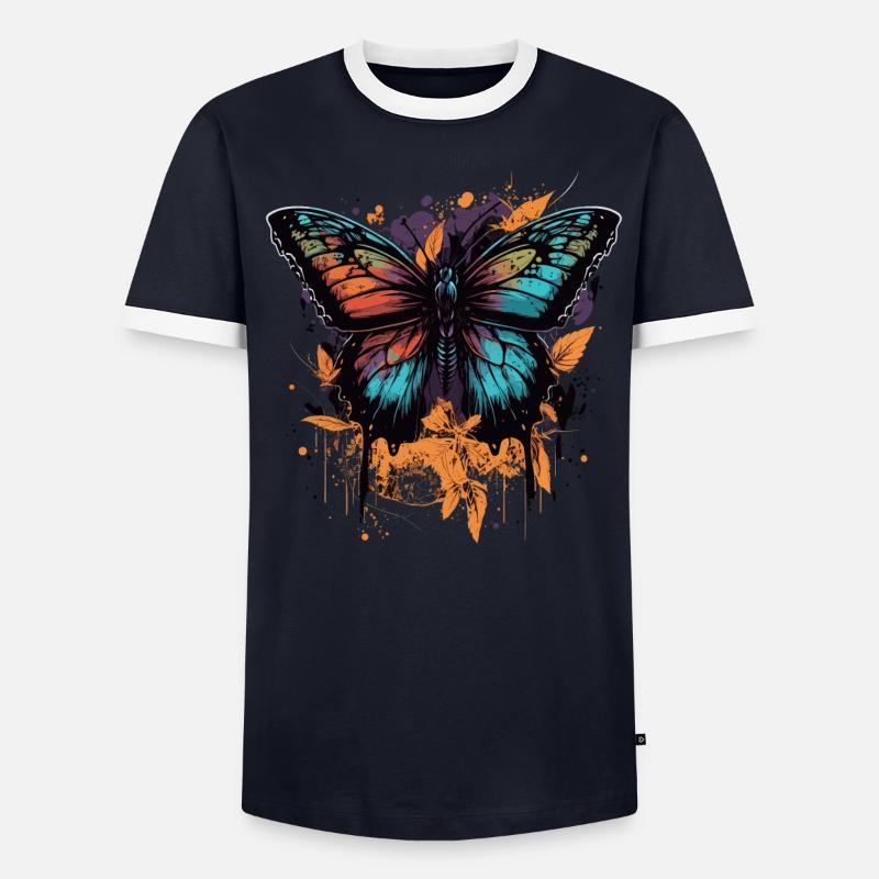 Beauté papillon T-shirt contrasté Homme