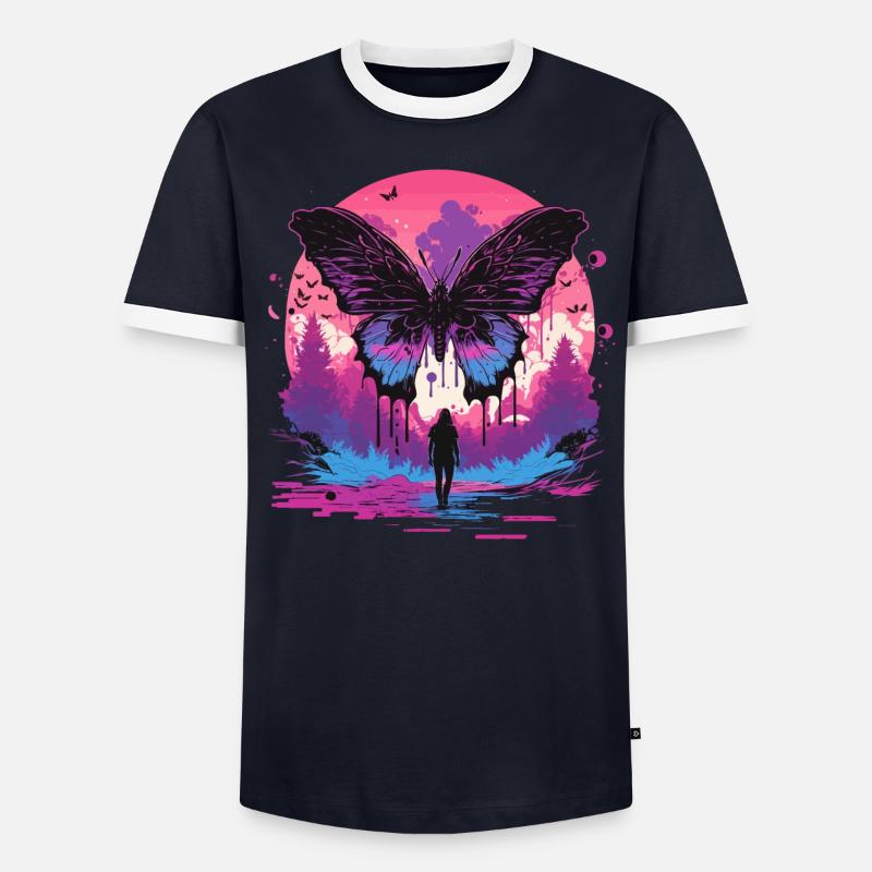 Schmetterling Ästhetische Evolution Männer Kontrast-T-Shirt