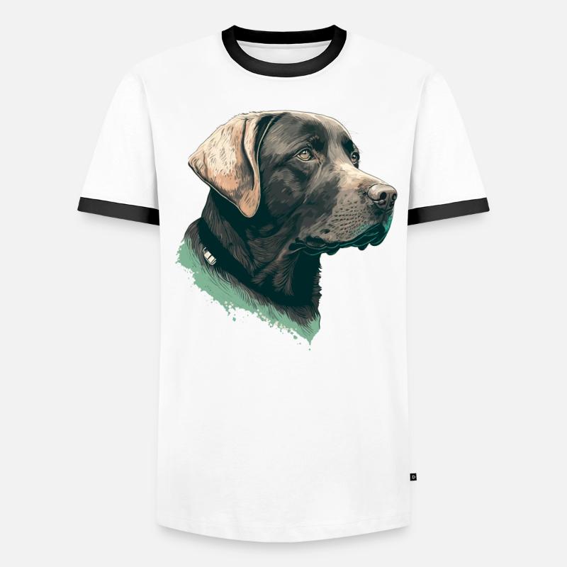 Nice Side View Illustration Labrador Retriever Men's Ringer Shirt