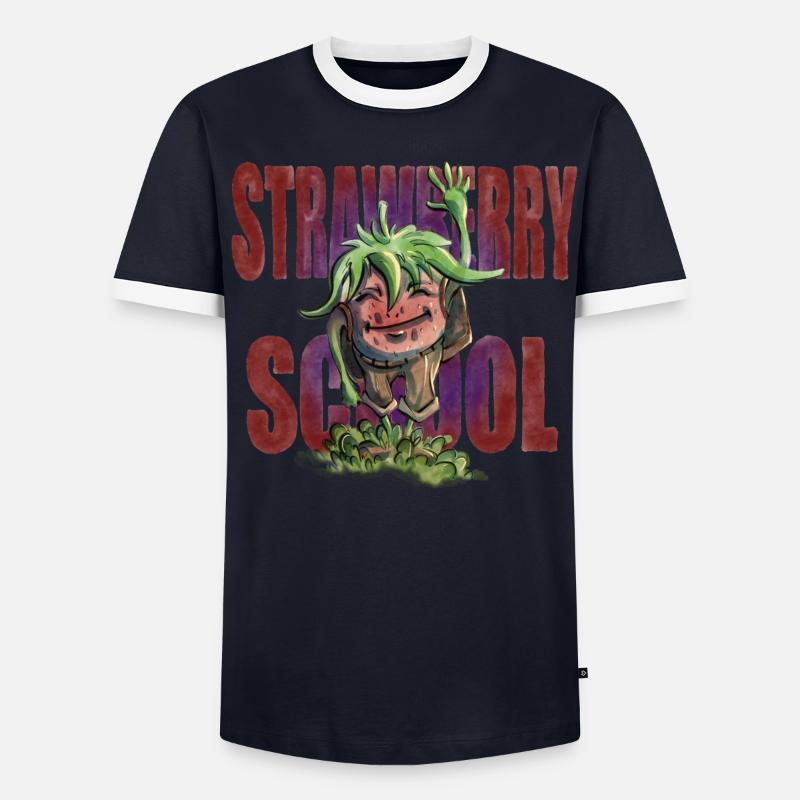 Erdbeer-Schule Männer Kontrast-T-Shirt