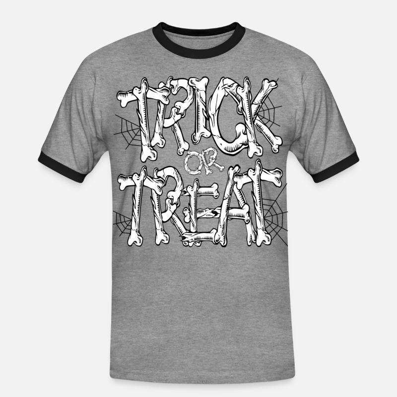 Süßes oder Saures - Männer Kontrast-T-Shirt - Grau meliert/Schwarz