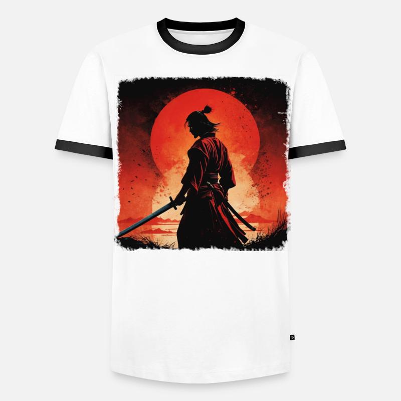 sunset samurai Warrior Men's Ringer Shirt