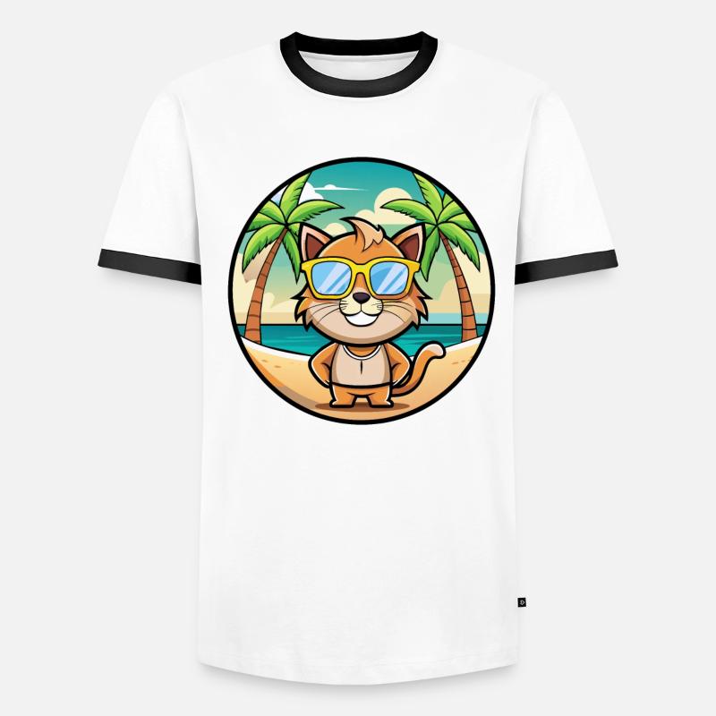 Pixie Bob Cat Breed Lunettes de soleil de dessin animé Beach T-shirt contrasté Homme