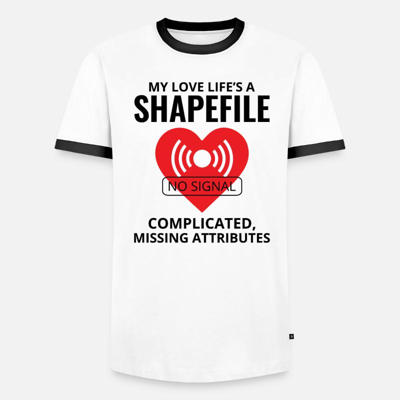 Shapefile GIS Analyst Humor Geospatial Tech Männer Kontrast-T-Shirt