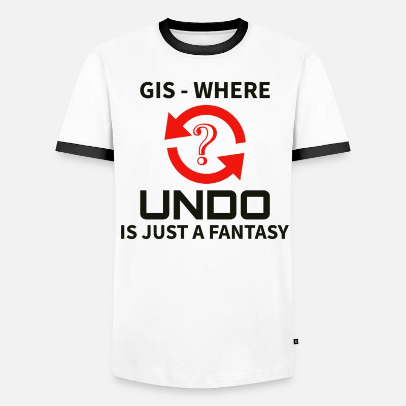GIS Undo Fantasy Data Mapping Errors Men's Ringer Shirt