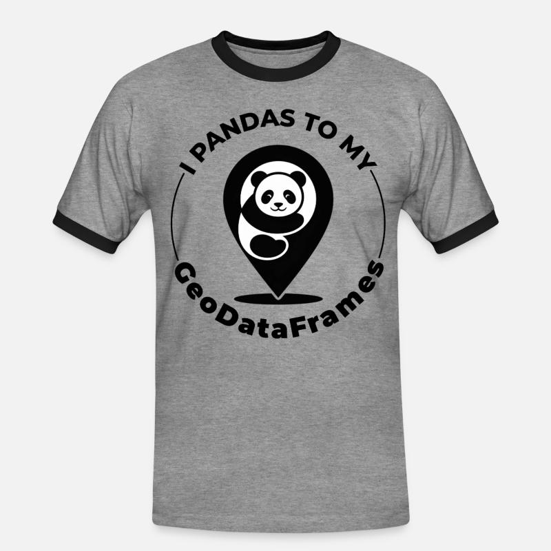 GeoDataFrames Pandas GIS Python Programmierung - Männer Kontrast-T-Shirt - Grau meliert/Schwarz
