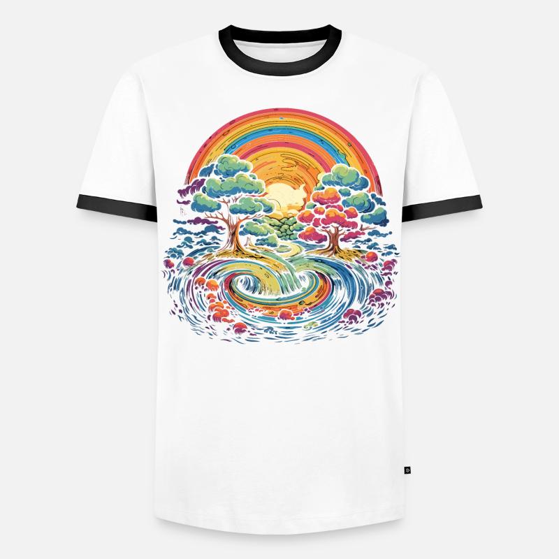 Regenbogen Wunderwelt Männer Kontrast-T-Shirt