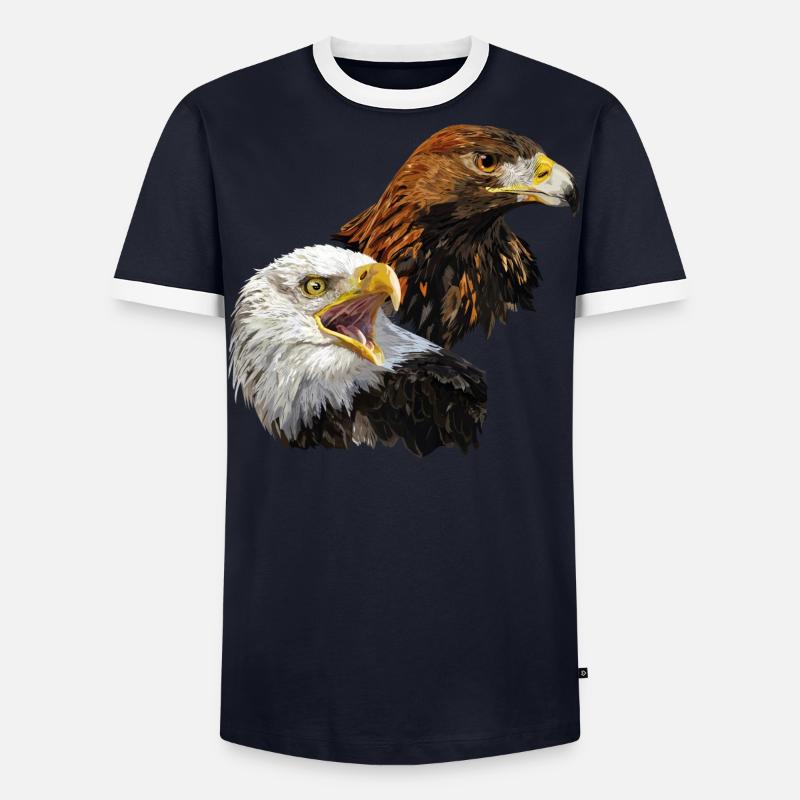 Bald Eagle and Golden Eagle Men's Ringer Shirt