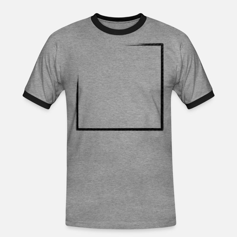 Weathered rectangular frame - Men's Ringer Shirt - heather grey/black