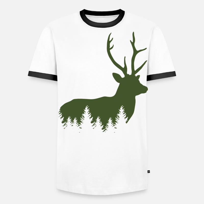 Jäger Bergsteiger Wanderer Hirsch Männer Kontrast-T-Shirt