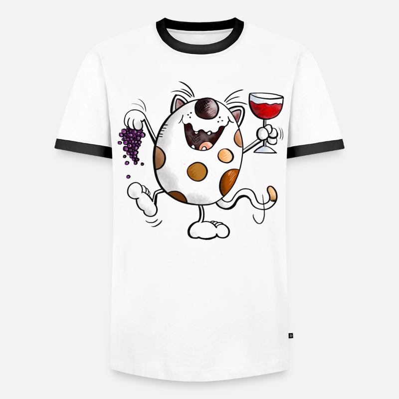 Mignon chat comique T-shirt contrasté Homme
