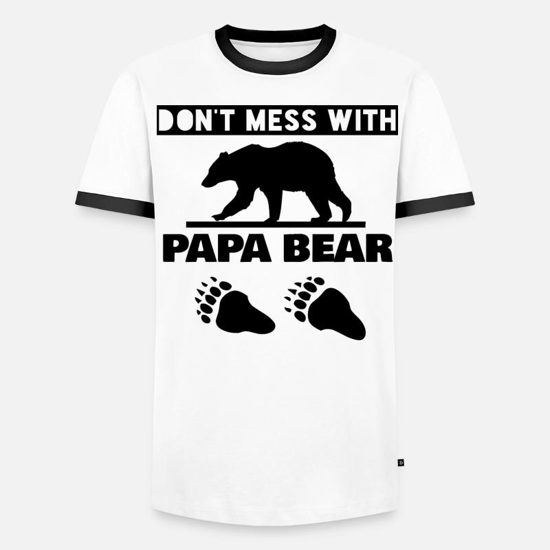NE PAS MESSER AVEC PAPA BEAR T-shirt contrasté Homme