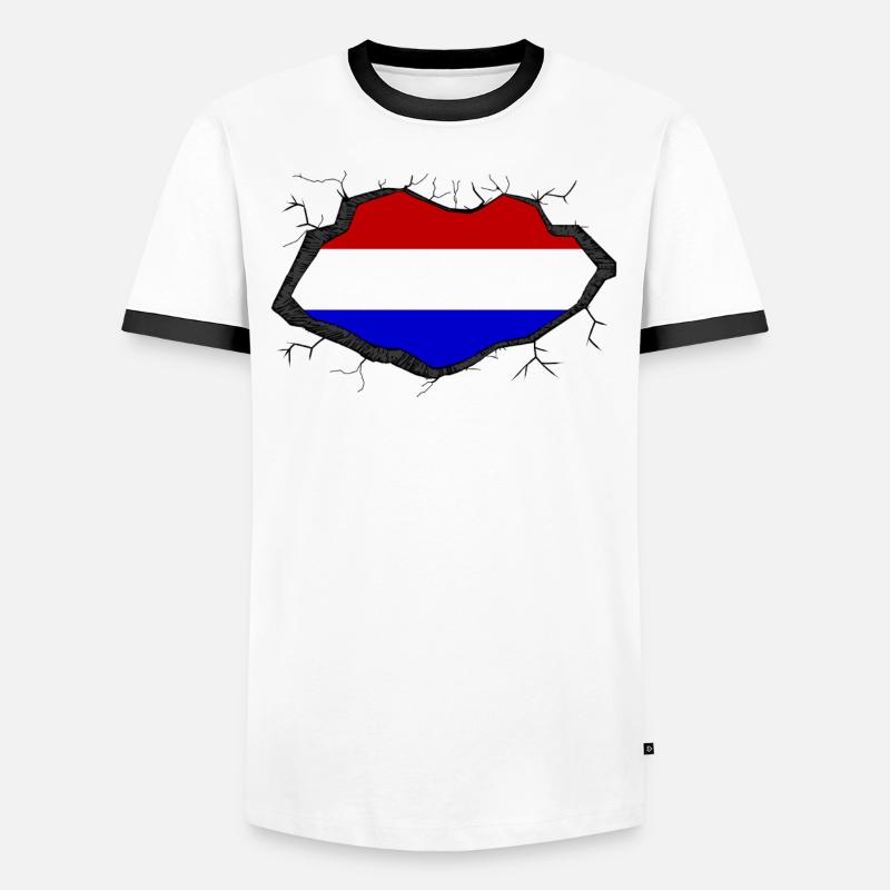 Percée du drapeau hollandais T-shirt contrasté Homme
