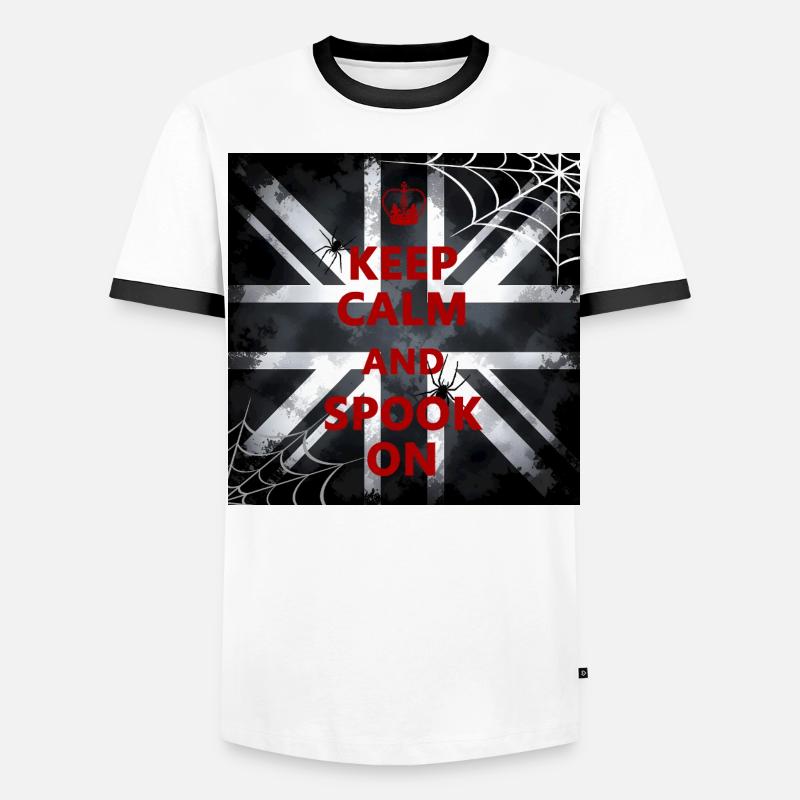 Keep Calm Spook Red Men's Ringer Shirt