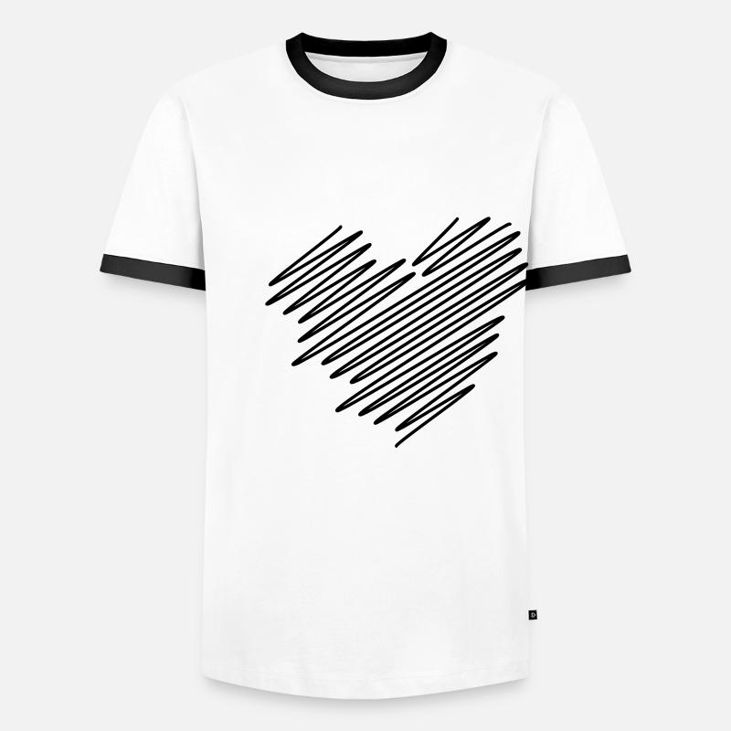 Two Hearts Scribble Men's Ringer Shirt