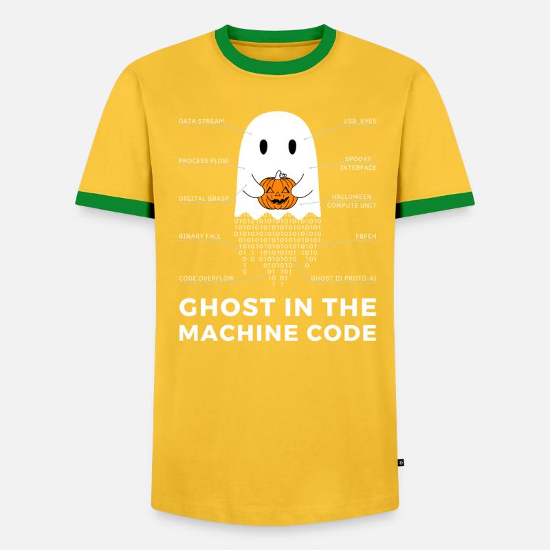 Funny Coder, Programmer Halloween T-Shirt - Men's Ringer Shirt - undefined