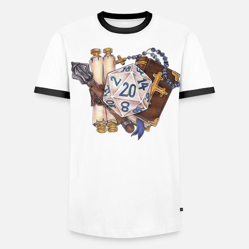 RPG Tabletop D20 Dice Gift Cleric Men's Ringer Shirt