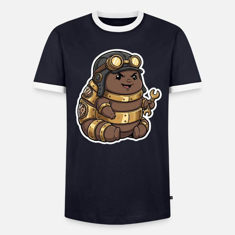 Steampunk Engineer Engineer Brass Crawler - Men's Ringer Shirt - undefined