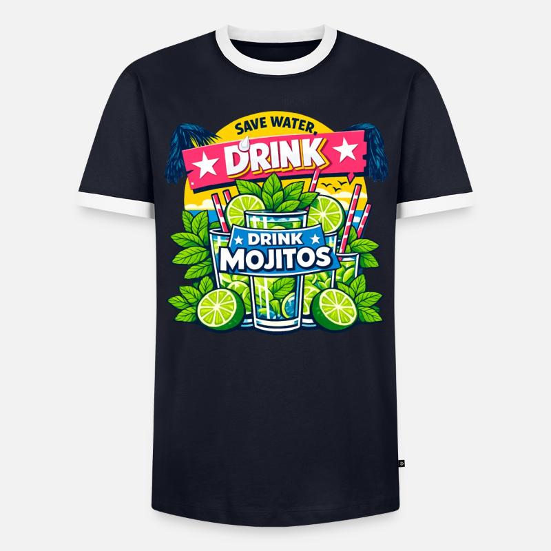 Spar das Wasser, trink Mojitos Männer Kontrast-T-Shirt