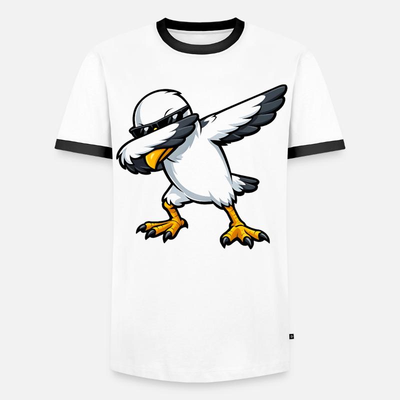 Dabbing Möwe Männer Kontrast-T-Shirt