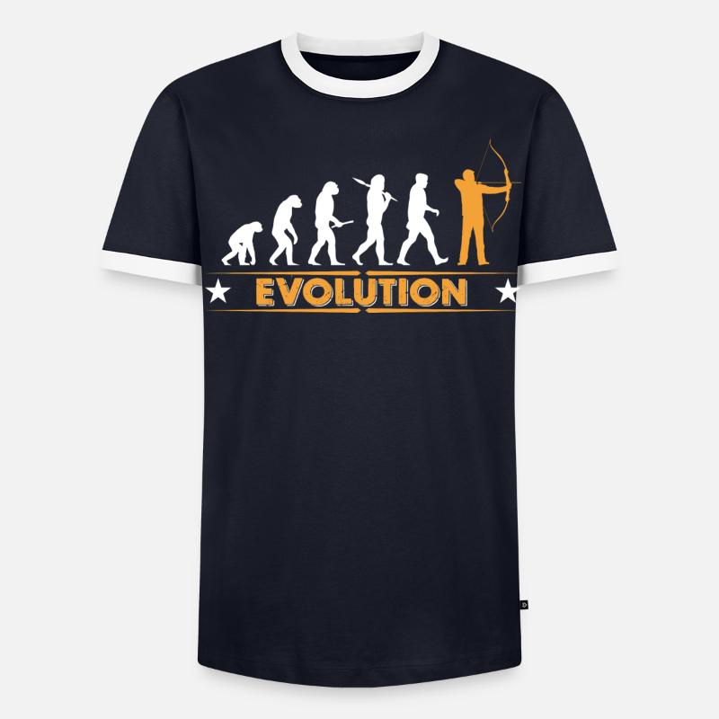Archery evolution - orange/white - Men's Ringer Shirt - undefined