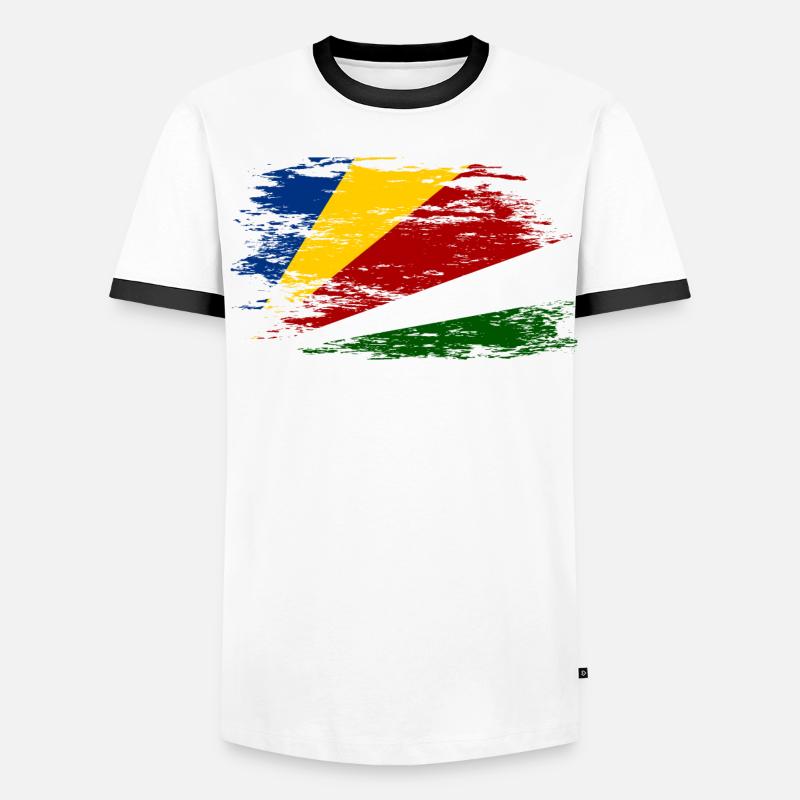 Drapeau des Seychelles utilisé T-shirt contrasté Homme