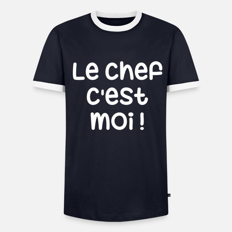 Le chef c est moi T-shirt contrasté Homme