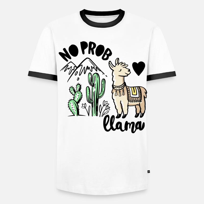 No Prob Llama Männer Kontrast-T-Shirt