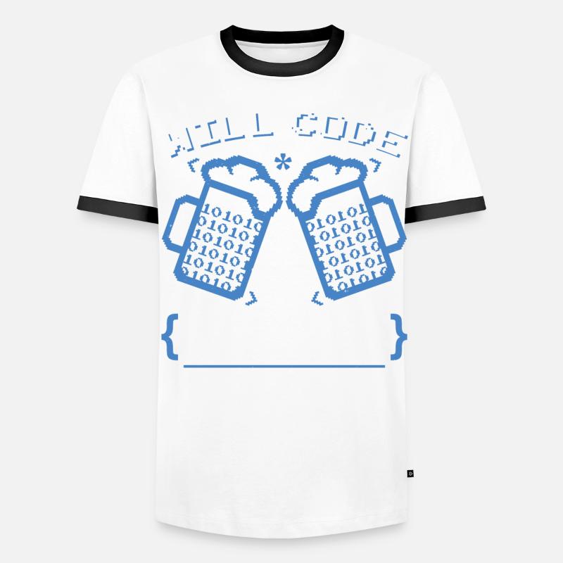 Will Code For Beer | Programmierer Codierung Männer Kontrast-T-Shirt