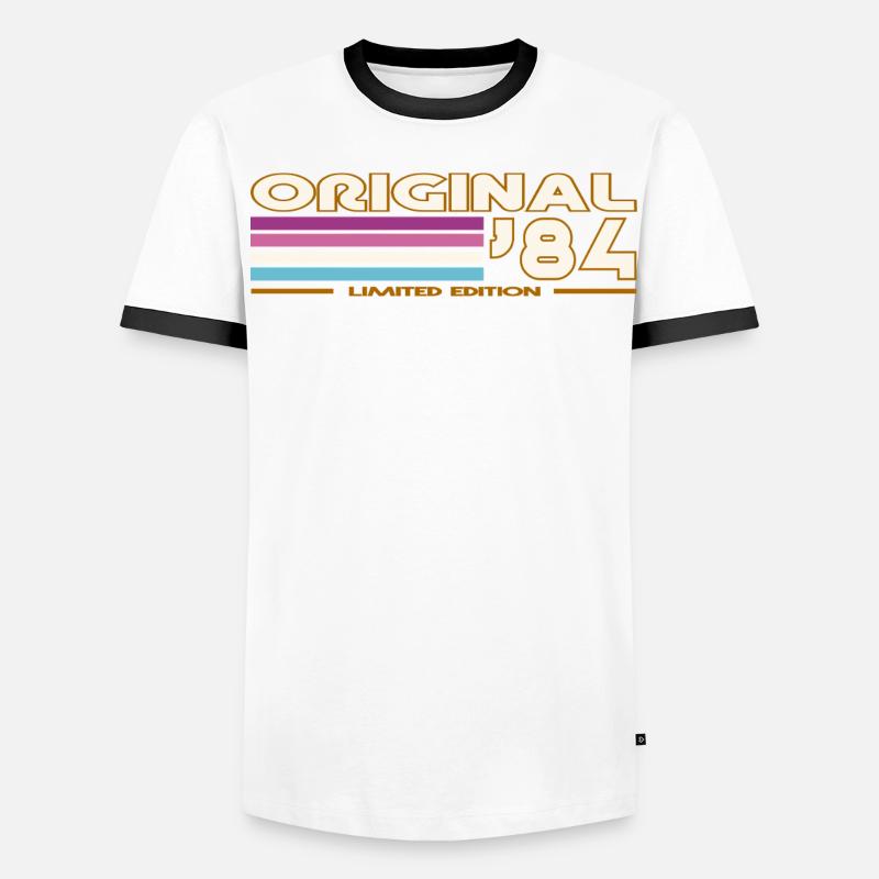 Originale 84 Pastellstreifen Männer Kontrast-T-Shirt