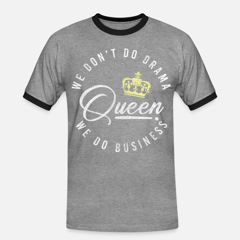 Crown Princess Exaggerate Problems - Men's Ringer Shirt - heather grey/black