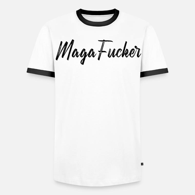 MagaFucker Type HelinoDemo Black Men's Ringer Shirt