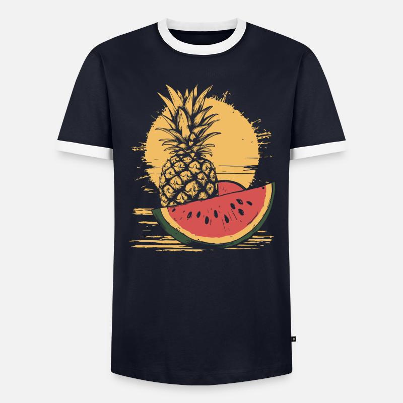 Ananas et pastèque T-shirt contrasté Homme