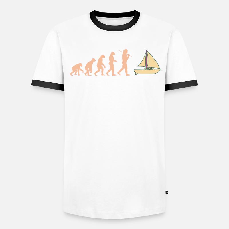 Evolution Segelboot Segelschiff Segeln Segelschiff Männer Kontrast-T-Shirt