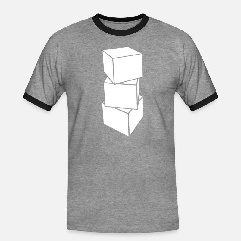 Building blocks - Men's Ringer Shirt - heather grey/black