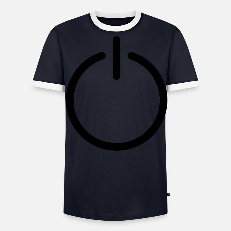 Powerbutton couleur bouton de puissance personnalisable T-shirt contrasté Homme