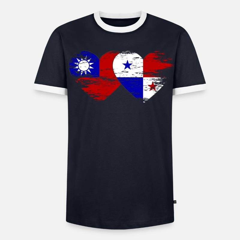 Taïwan Drapeau panaméen utilisé T-shirt contrasté Homme