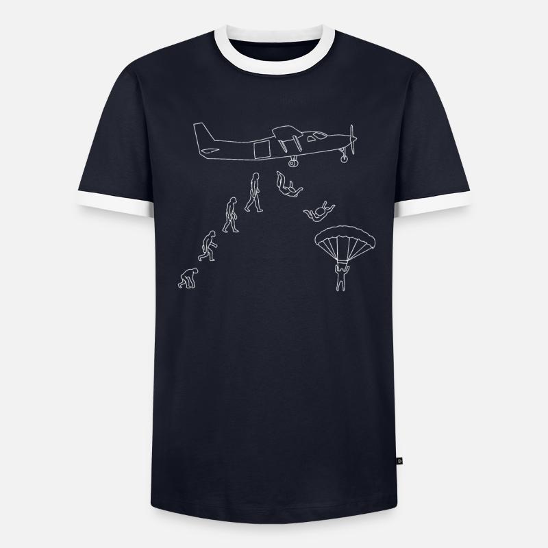 Fallschirmspringen Evolution I Geschenk - Männer Kontrast-T-Shirt - undefined