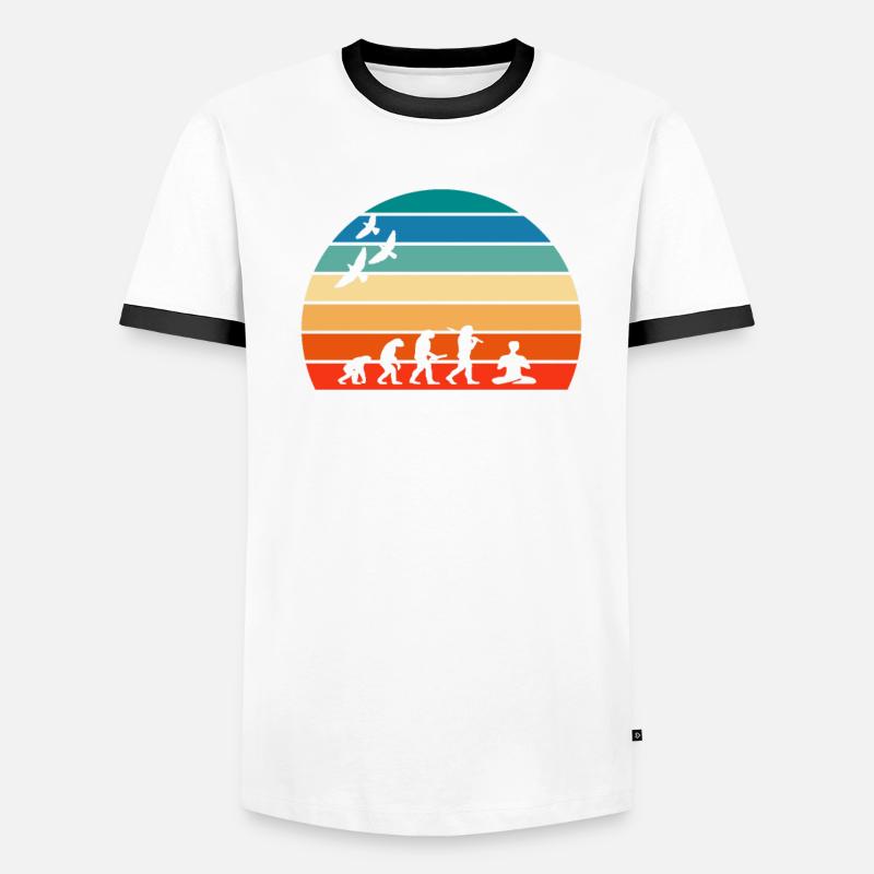 retro vintage sunset evolution MEDITATION Men's Ringer Shirt