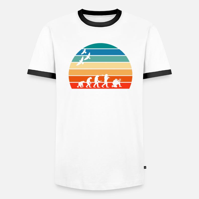 retro vintage sunset evolution PAINTBALL Männer Kontrast-T-Shirt