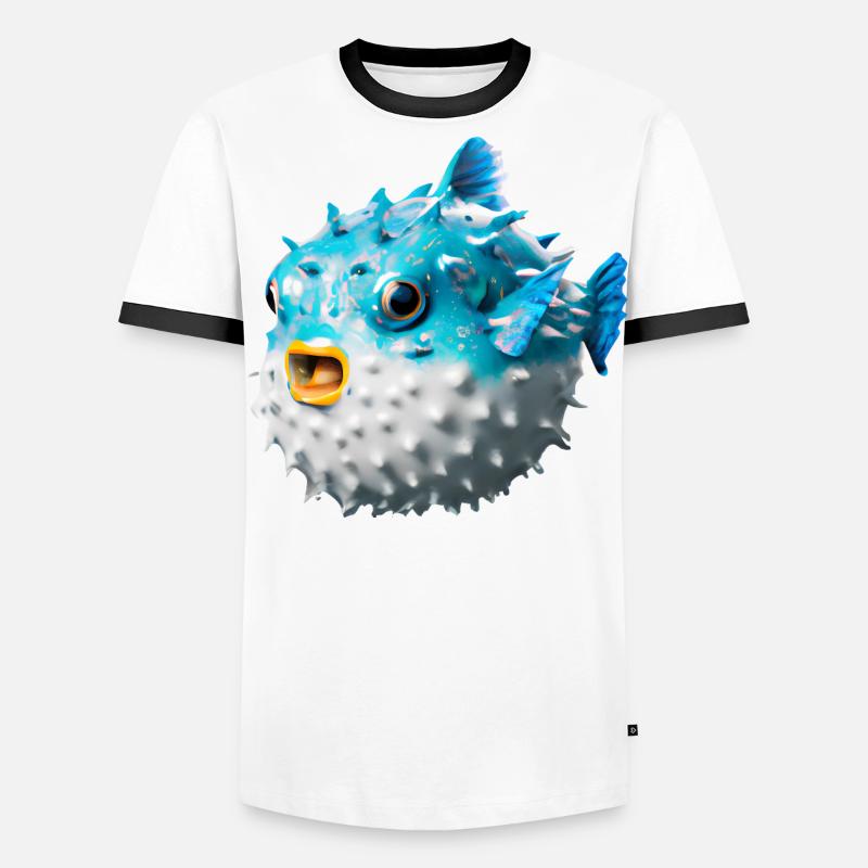 Inflated puffer fish Men's Ringer Shirt