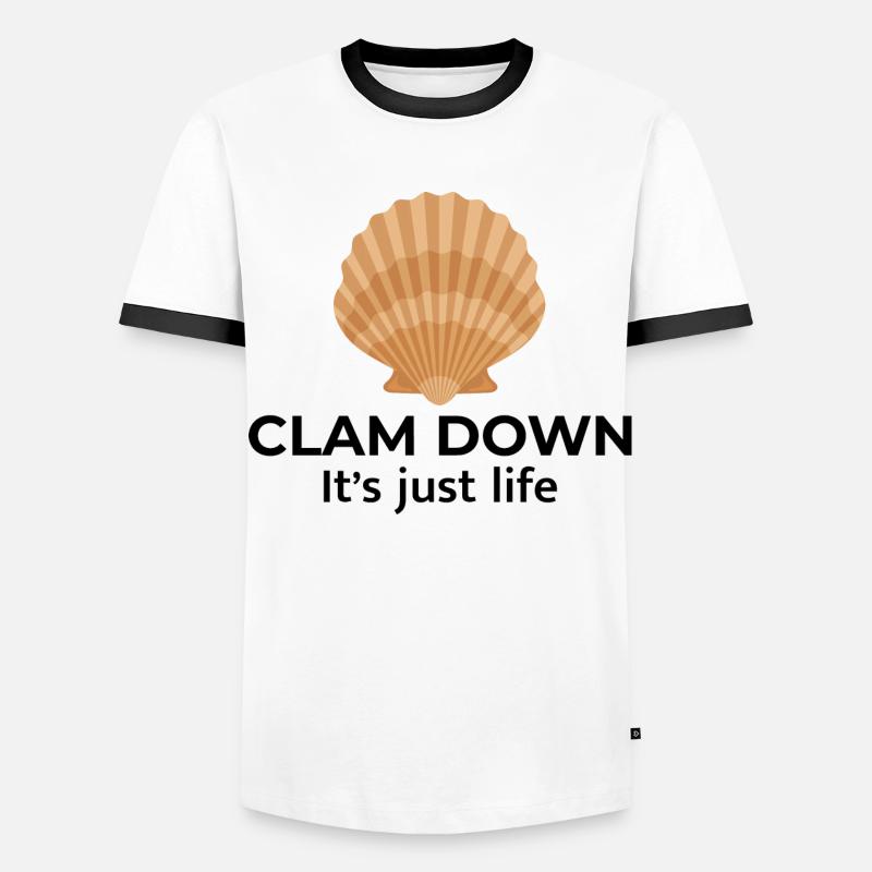 Clam Shell Seashells Collector Beachcomber Beach Men's Ringer Shirt