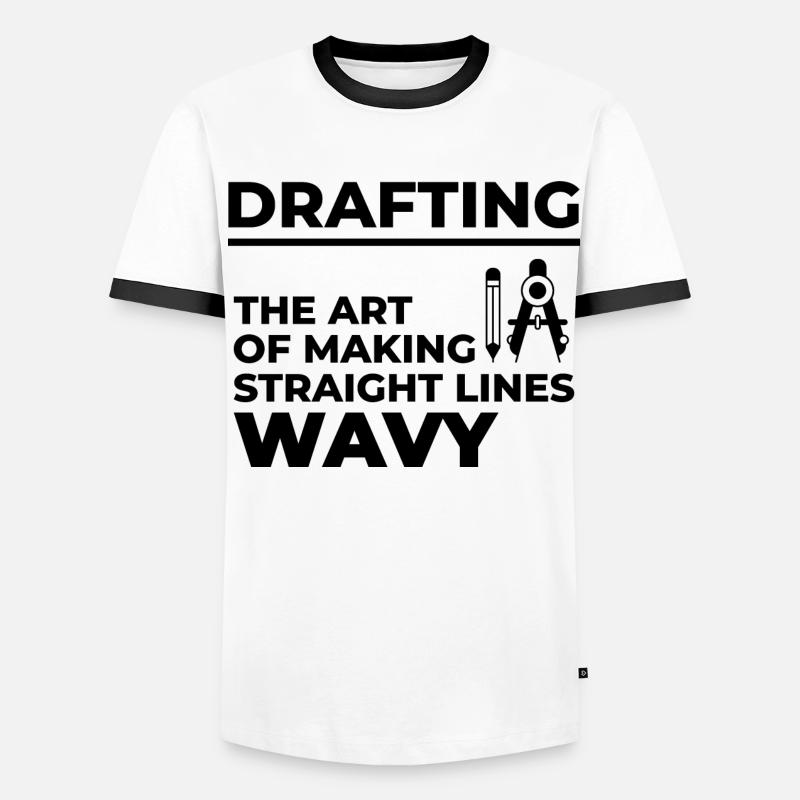 Architecte dessin lignes ondulées construction drôle T-shirt contrasté Homme