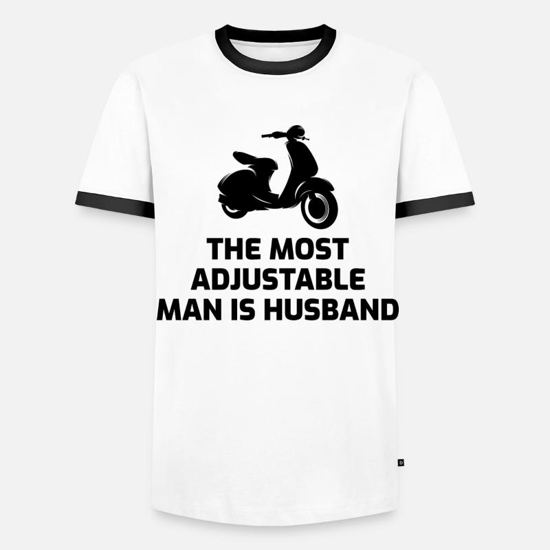 Roller Fahrer Roller Motorrad Ehemann Ehefrau Männer Kontrast-T-Shirt
