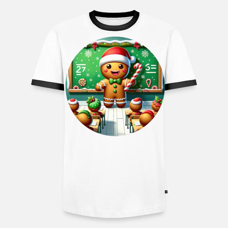 Gingerbread Teach's Yuletide Class Men's Ringer Shirt