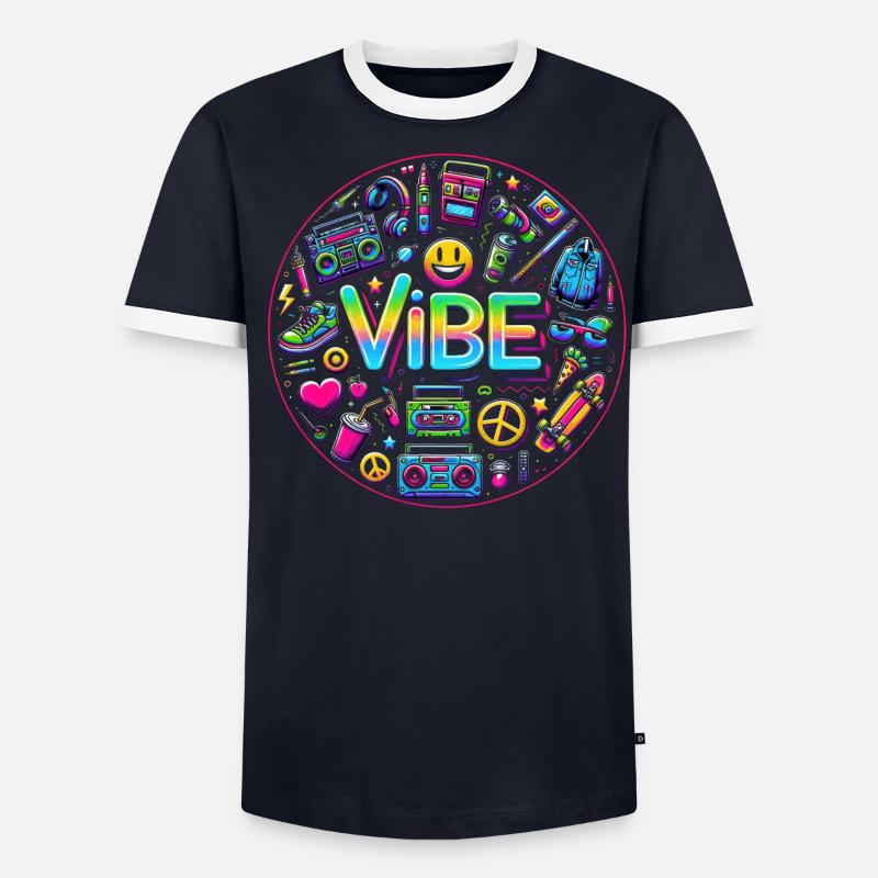 Ambiance rétro : Neon Buzz T-shirt contrasté Homme